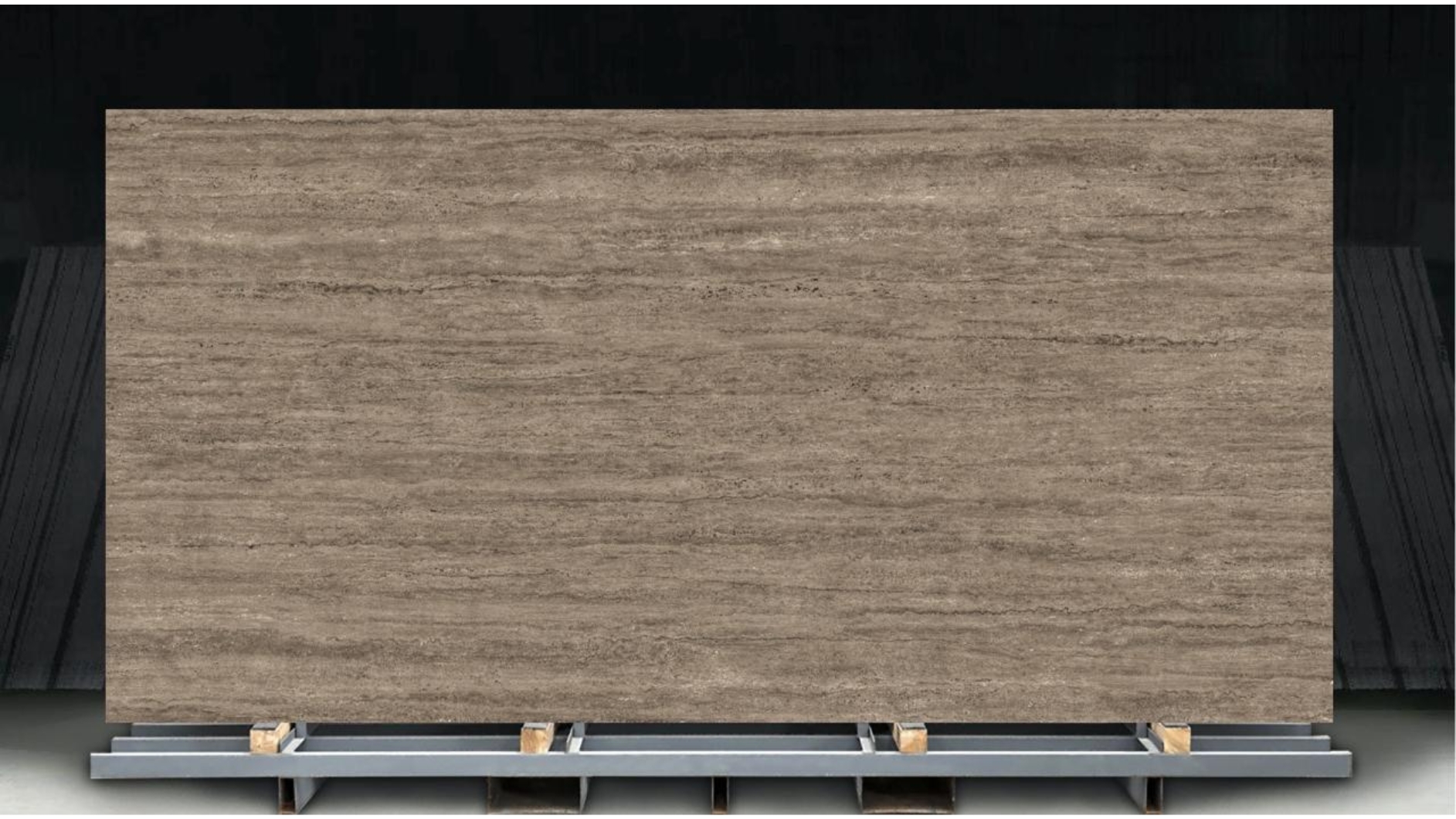 Lámina Trevertine Silver Grey en piedra técnica sinterizada